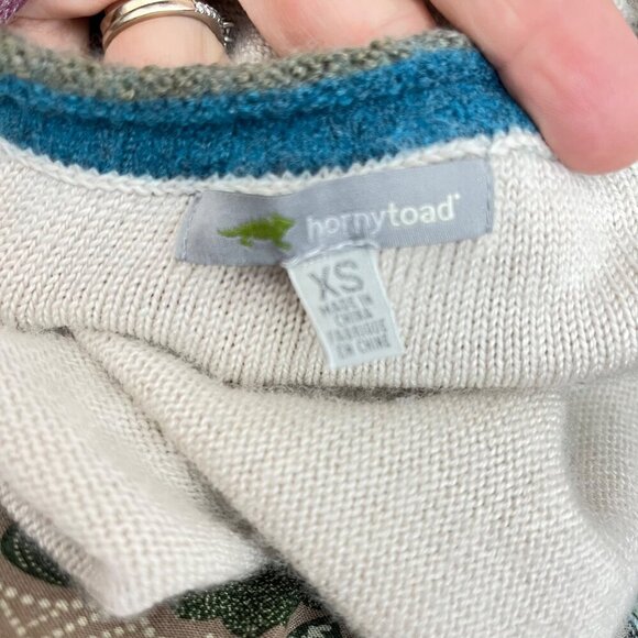 Horny Toad Colorblock Stripe Merino Wool V Neck Sweater Size XS - Picture 5 of 8